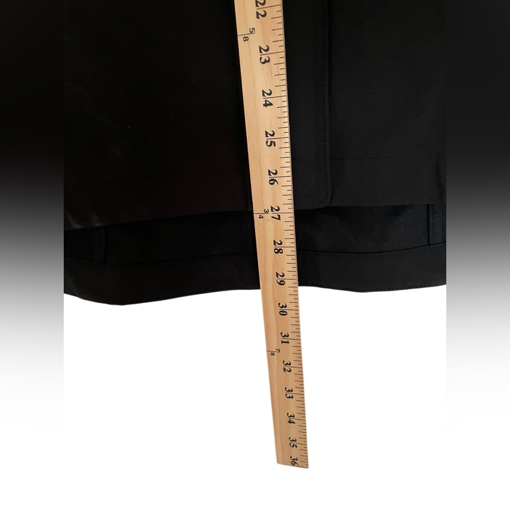 Athleta XS Shelter Cove Softshell‎ Hooded Parka Jacket Black Snap Storm Flap - Picture 8 of 10
